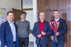Od lewej: prof. PRz Bartosz Miller, mgr Dominik Orzech, prof. Jarosław Sęp, mgr inż. Andrzej Sowa
